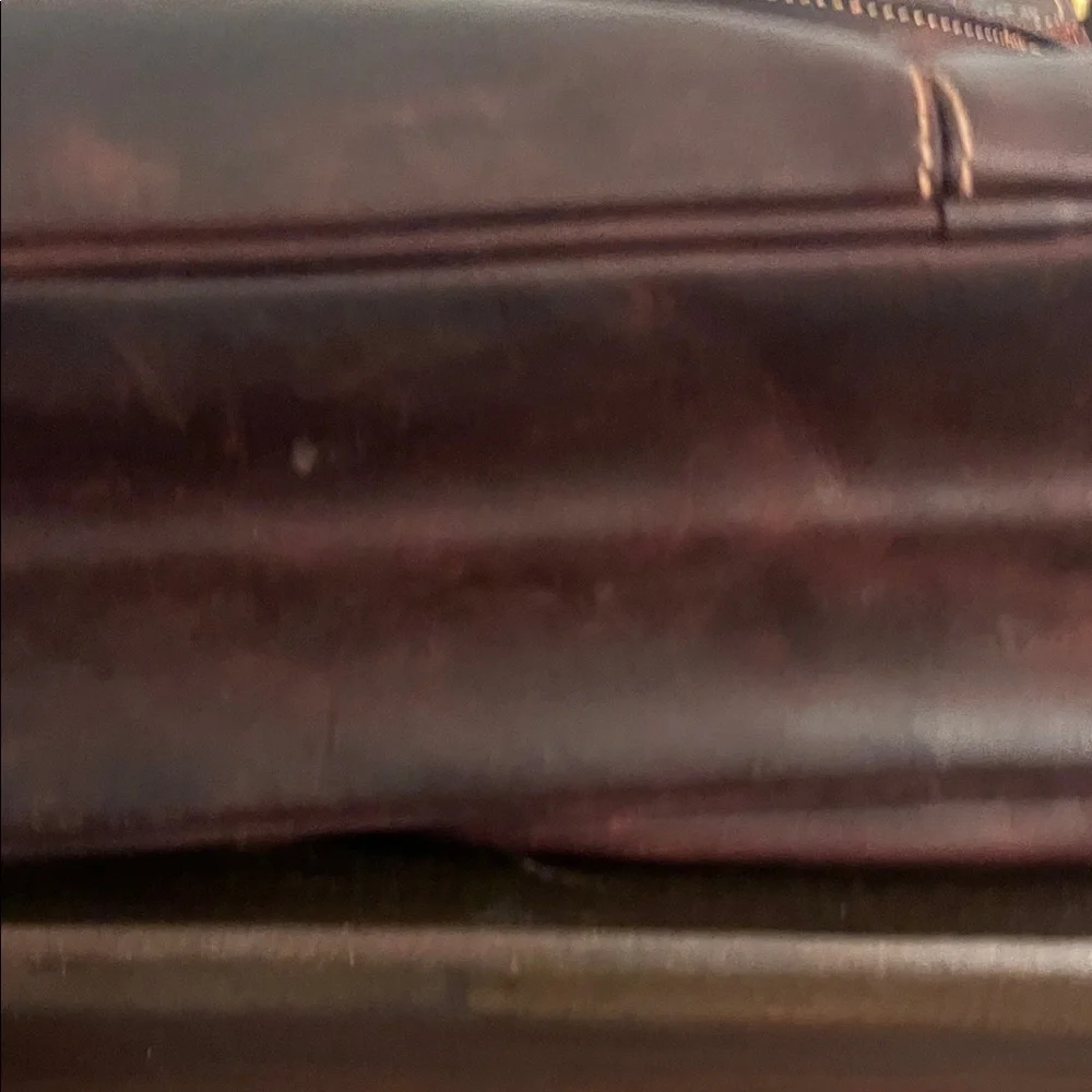 Classic Dark Brown Leather Briefcase with Multiple Compartments 19” wide 11”tall